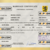 destiny universal marriage certificate PSD template, completely editable scan effect