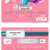 draw colorful universal multipurpose bank visa credit card template in PSD format, fully editable