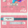 draw colorful universal multipurpose bank visa credit card template in PSD format, fully editable