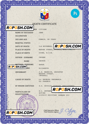 faith death universal certificate PSD template, completely editable