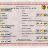 inspire birth universal certificate PSD template, completely editable scan effect
