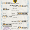 major universal birth certificate PSD template, fully editable scan effect