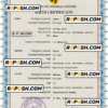 mass project universal birth certificate PSD template, completely editable