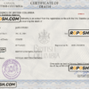 of integrity death universal certificate PSD template, completely editable scan effect
