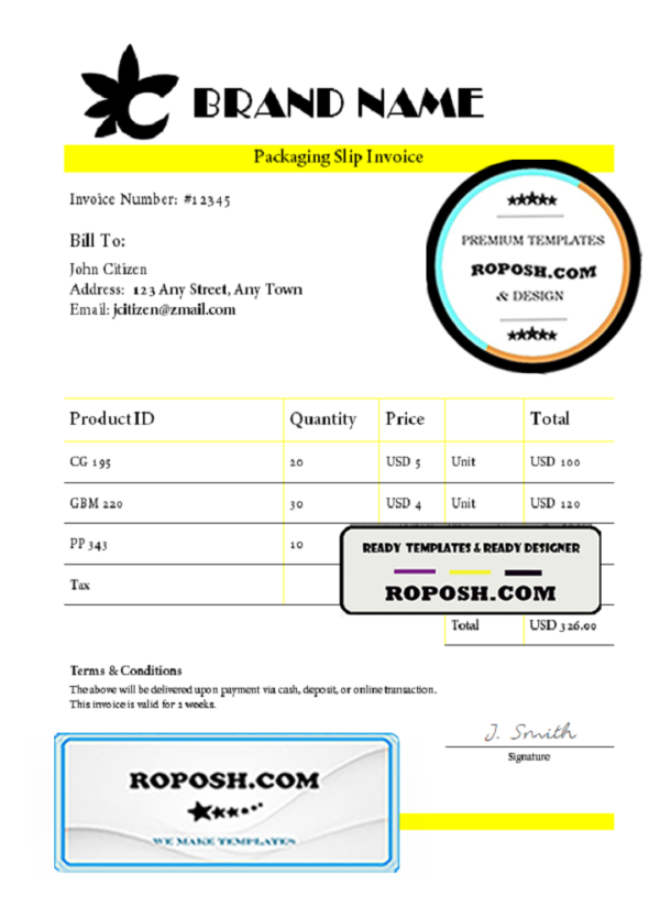 fine premium universal multipurpose invoice template in Word and PDF format, fully editable