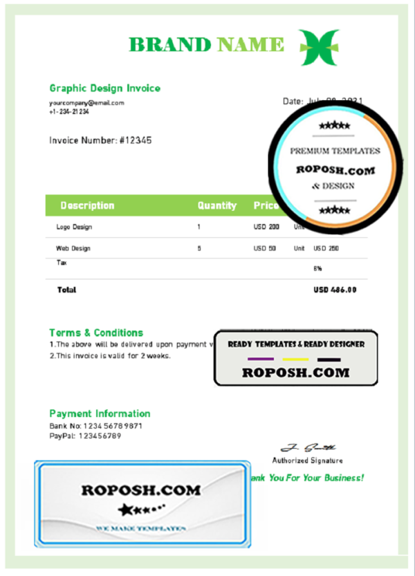 lock store universal multipurpose invoice template in Word and PDF format, fully editable