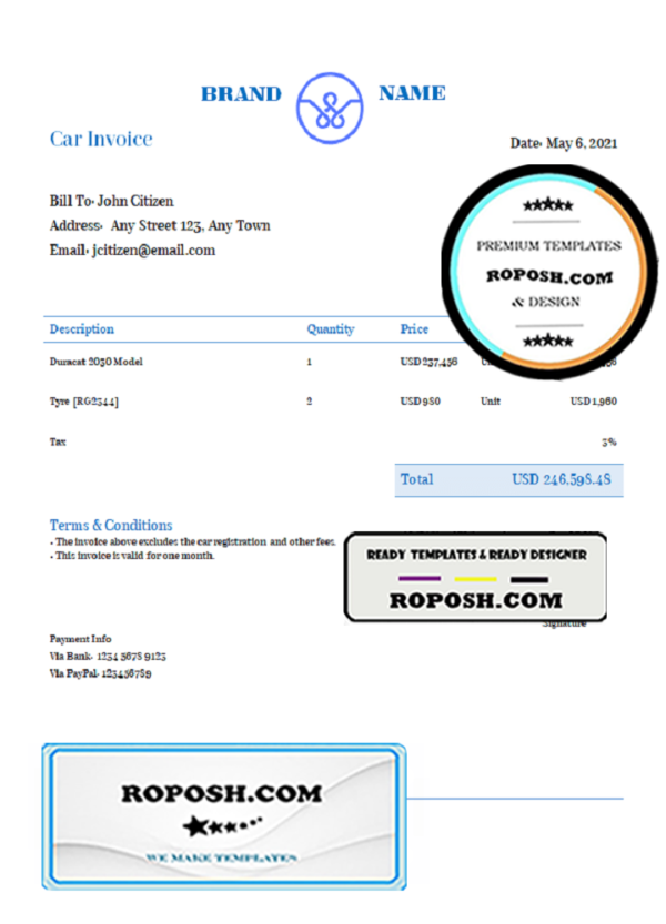 beta stream universal multipurpose invoice template in Word and PDF format, fully editable