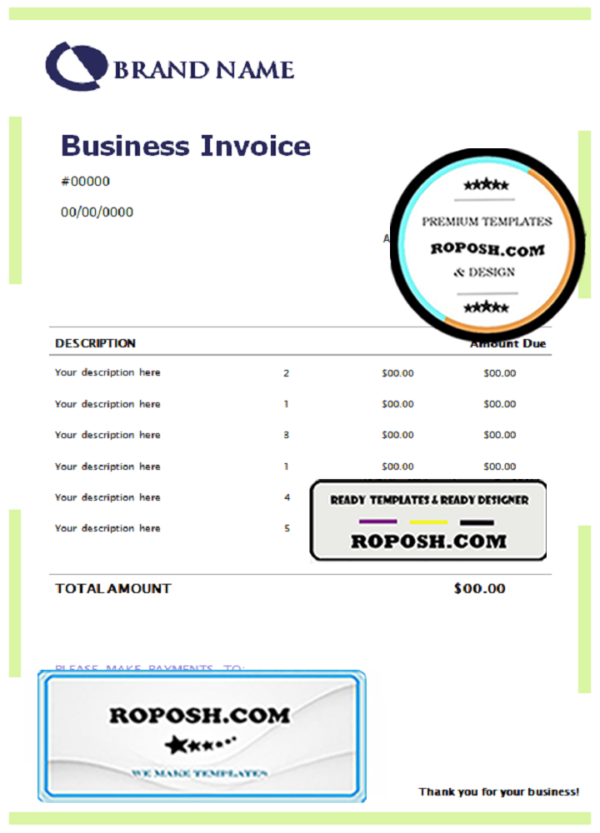 certified profit universal multipurpose invoice template in Word and PDF format, fully editable