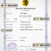 stance vital record death certificate universal PSD template