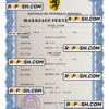 traditional universal marriage certificate PSD template, completely editable