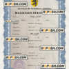 traditional universal marriage certificate PSD template, completely editable scan effect