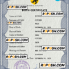 universbia universal birth certificate PSD template, completely editable