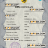 universbia universal birth certificate PSD template, completely editable scan effect