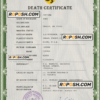 wisdom vital record death certificate universal PSD template scan effect