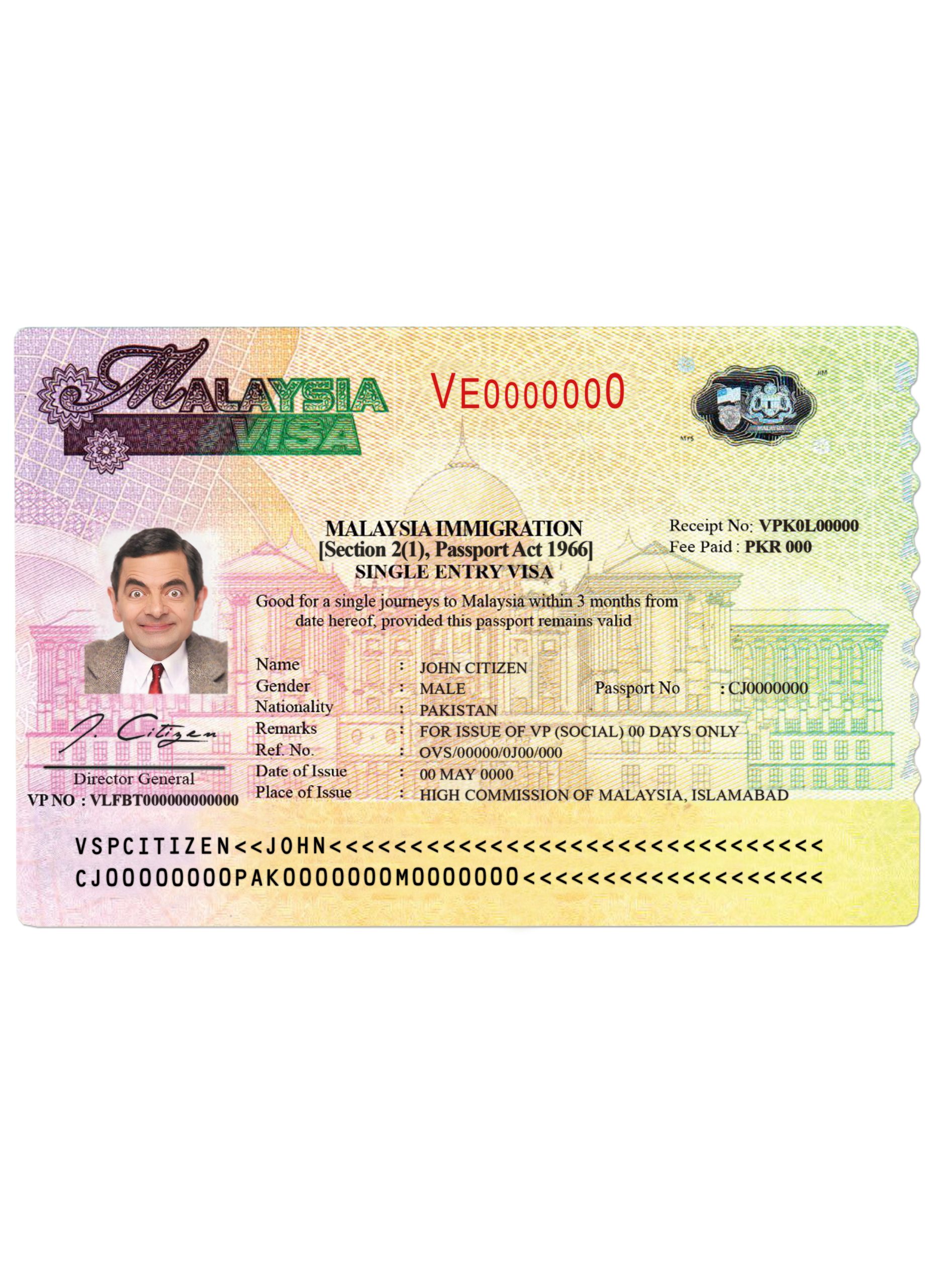 Malaysia Visa Psd Template Fully Editable Roposh 8443