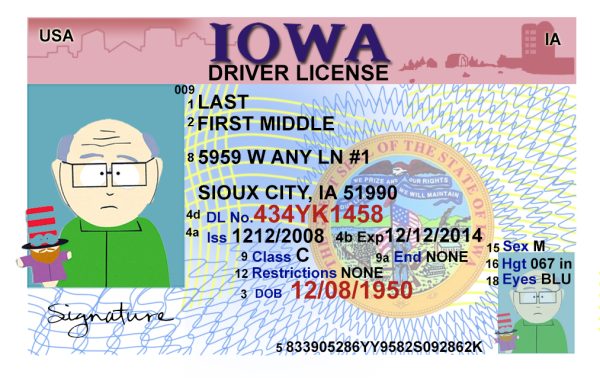 Lowa Driver License Free Template