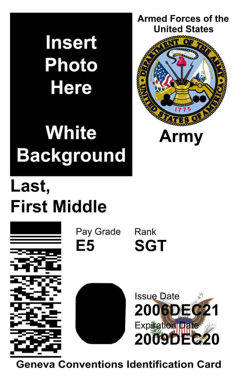 US Military ID Template in Free PSD Format | roposh