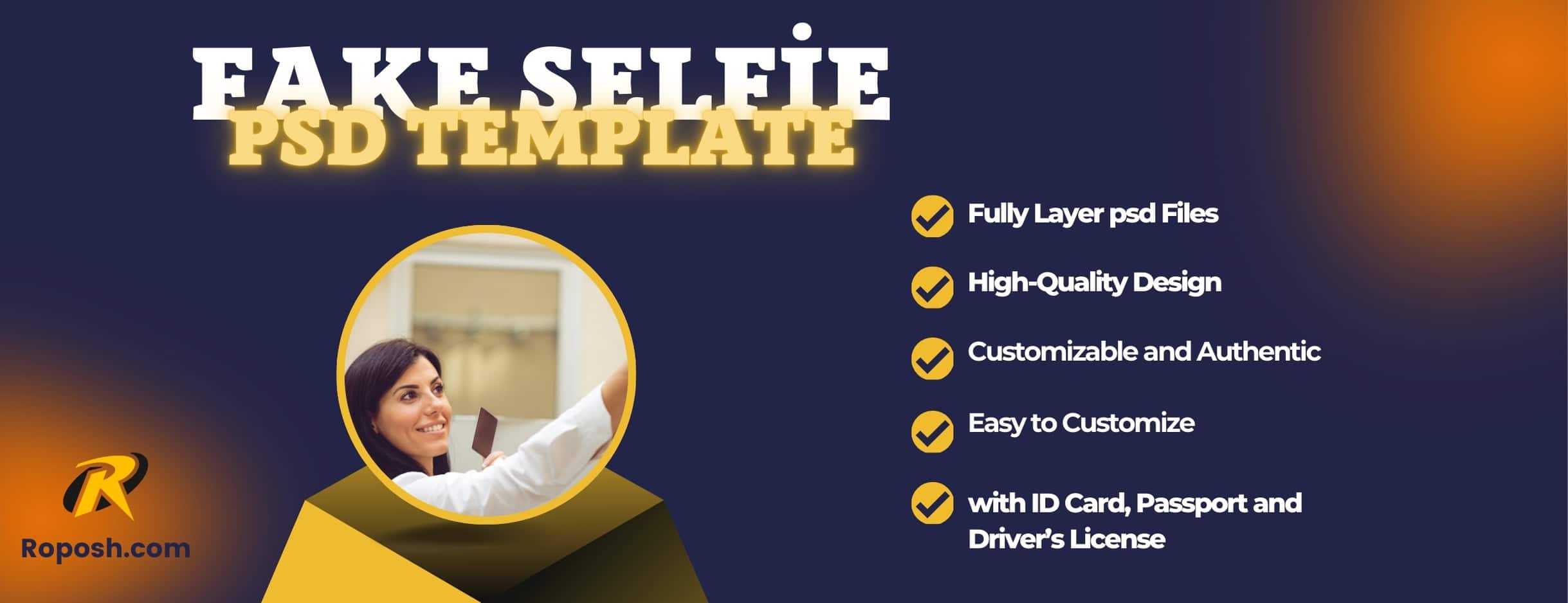 Feature of fake selfie for account verification