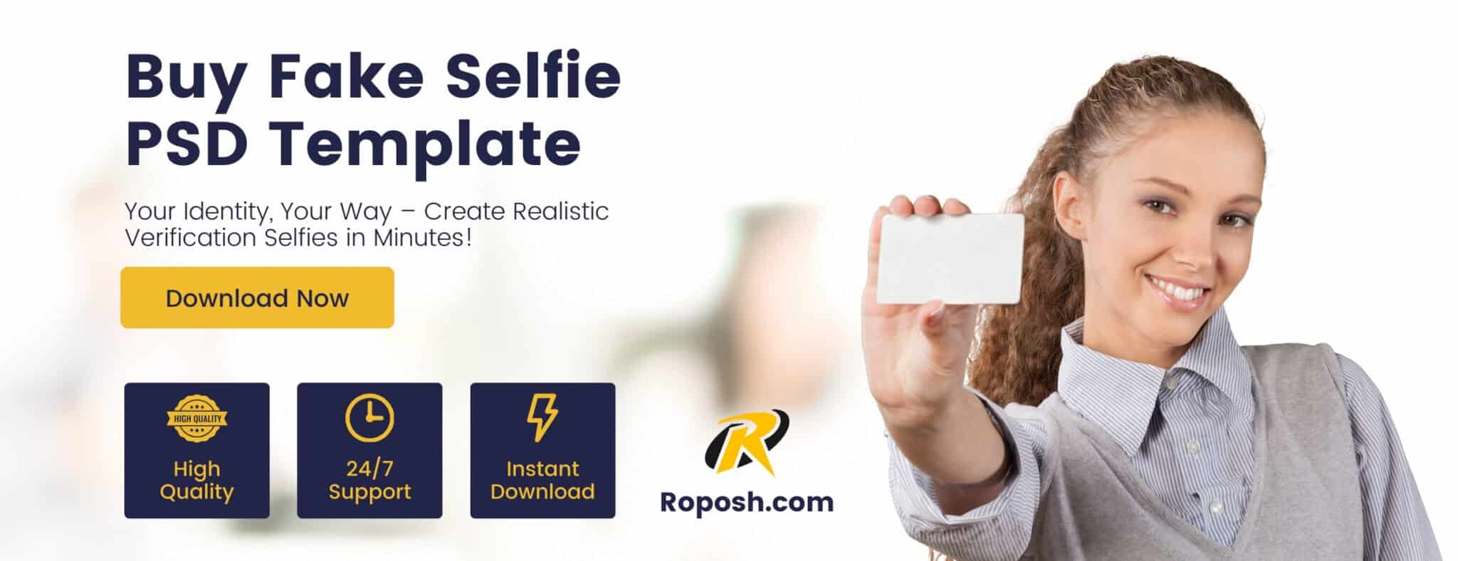 Selfie With Passport PSD Template (Male and Female)