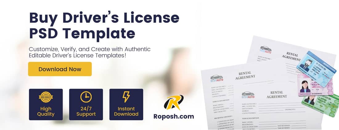 driver license psd template