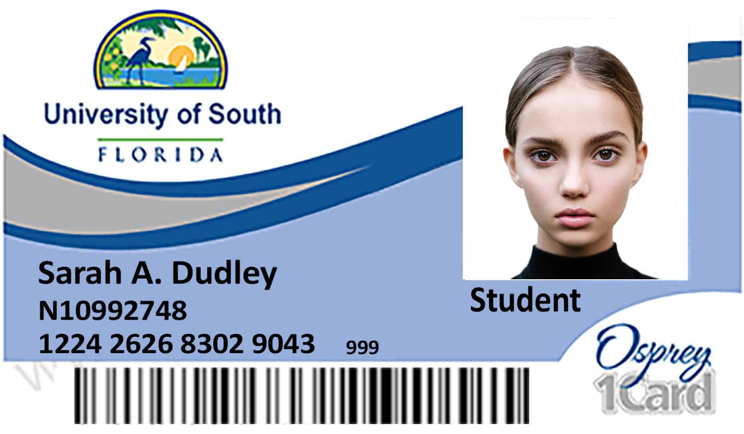 Create University of South Florida Student ID Cards with Fillable PSD Templates