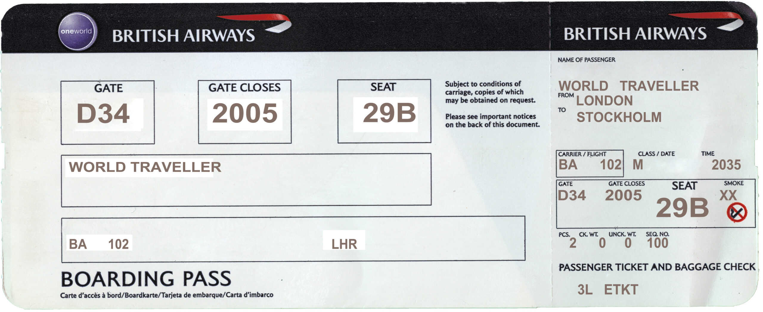 Fillable British Airways Airline Ticket | Editable Airplane Tickets PSD Templates