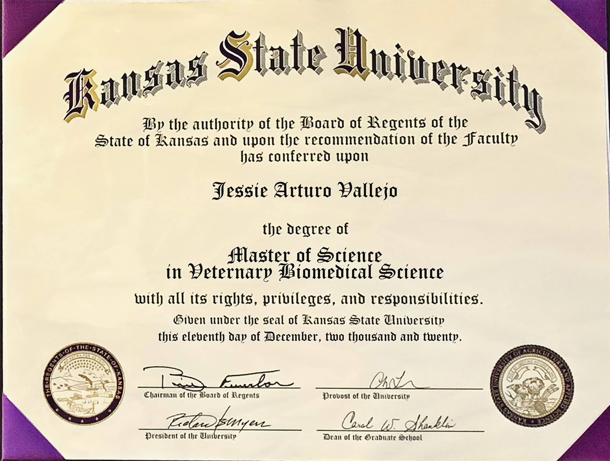 Editable Certificate from Kansas State University Template