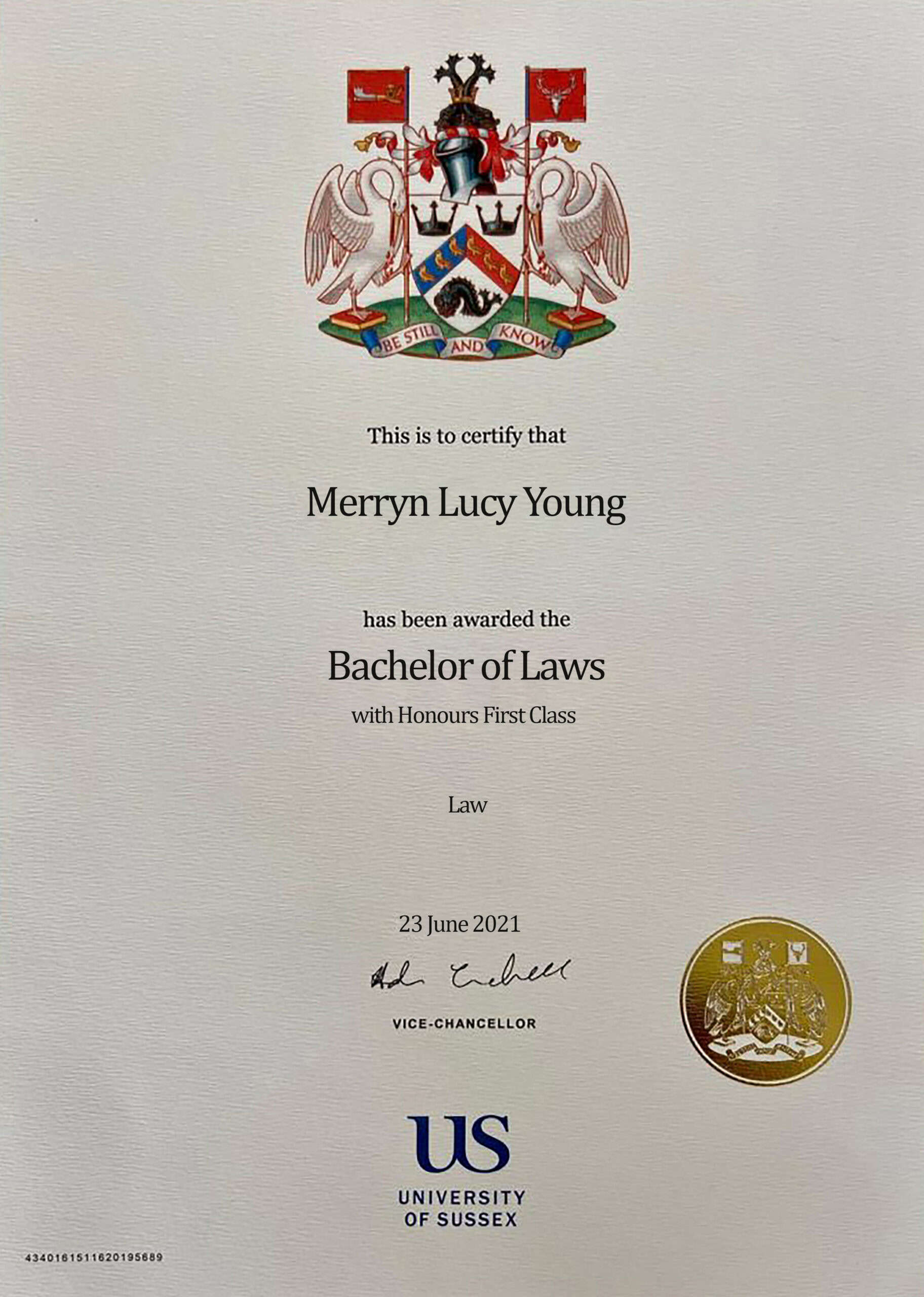 Editable Certificate from University Of Sussex Template