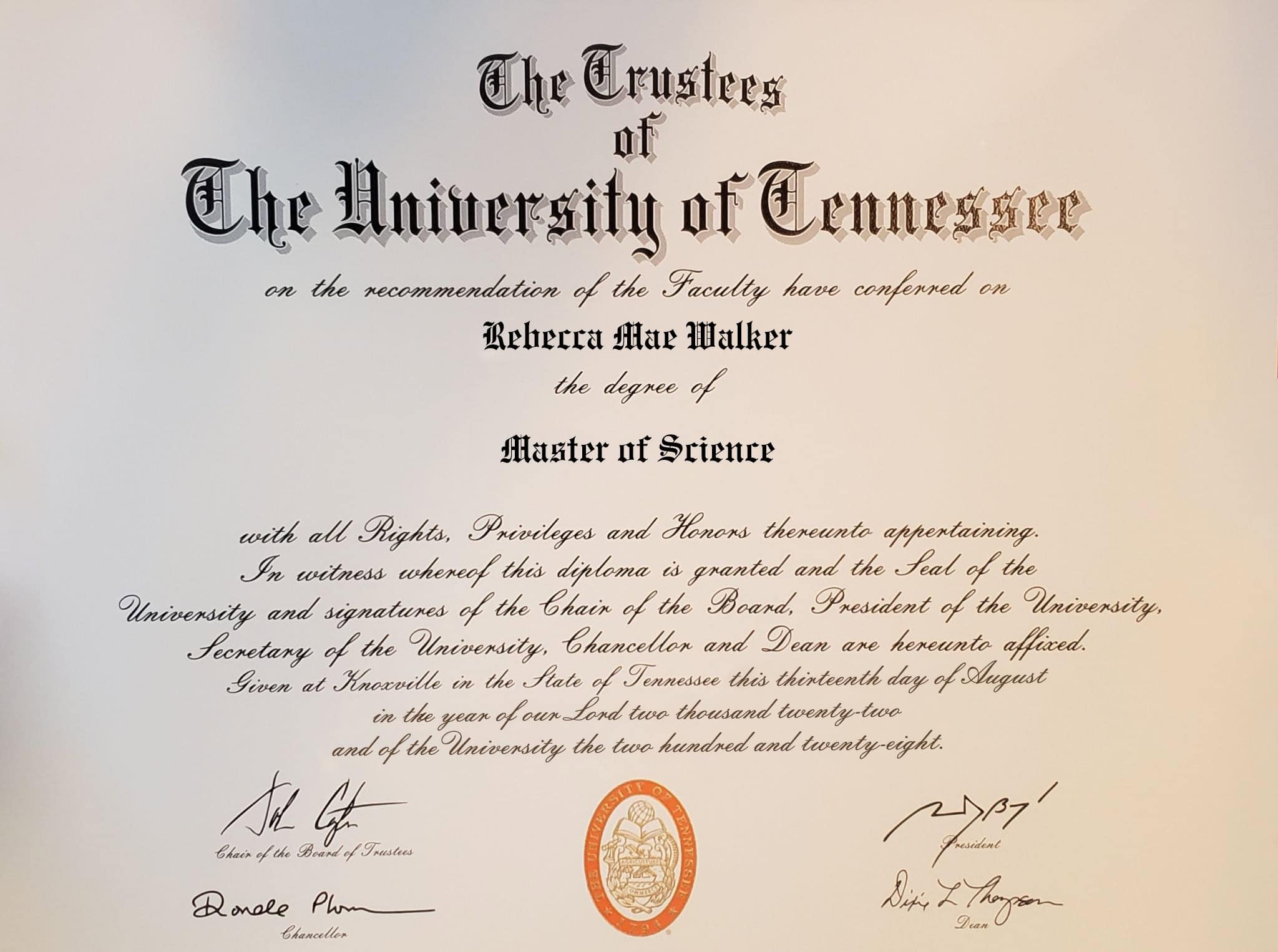 Editable Certificate from University Of Tennessee Template