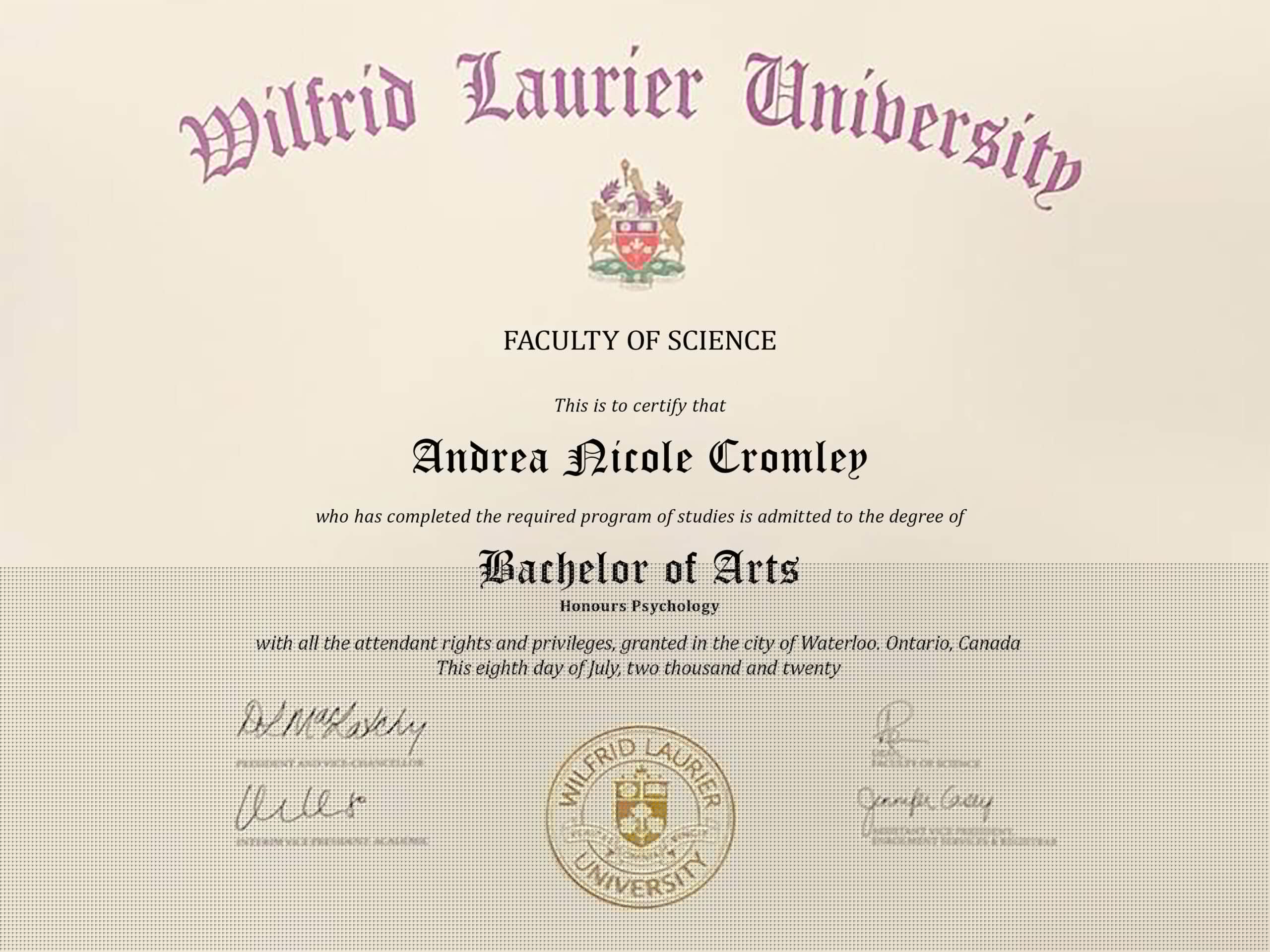 Editable Certificate from Wilfrid Laurier University Template