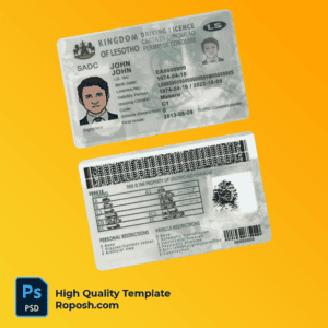 Lesotho Driver License PSD Template – High-Quality Editable Template