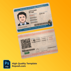 Uruguay driver license psd template