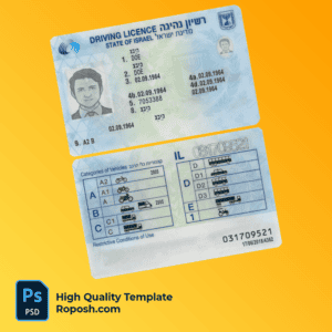 Israel driver license PSD template