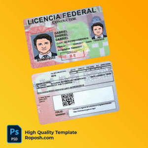 Mexico driver license PSD template