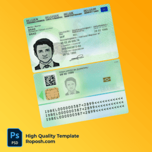 Belgium ID template in PSD format