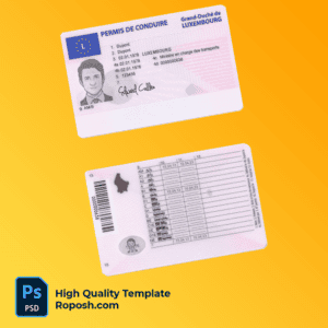 Luxembourg driver license psd template
