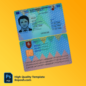 Slovakia ID template in PSD format