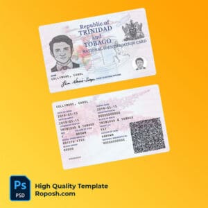 Trinidad and Tobago ID card PSD template