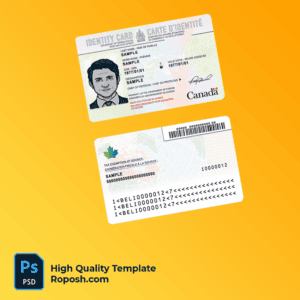 Canada id card psd template