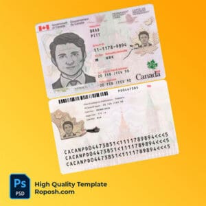 Canada Permanent resident card template in PSD format, fully editable