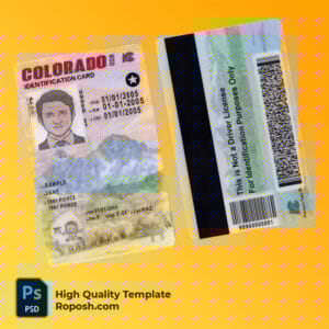 USA Colorado state ID card PSD template