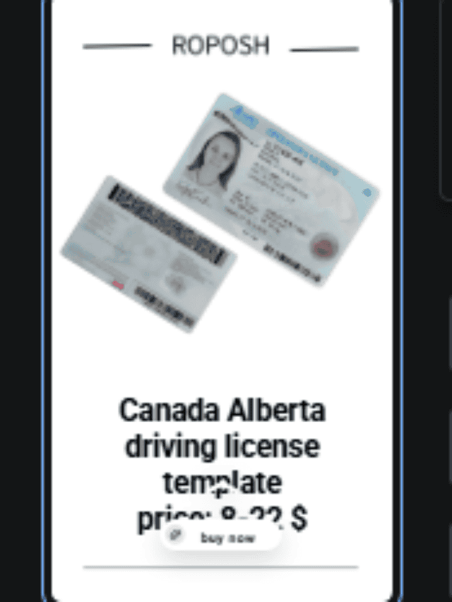 Canada Alberta driving license template