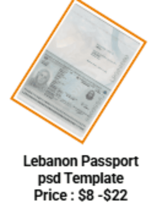 Lebanon passport psd template