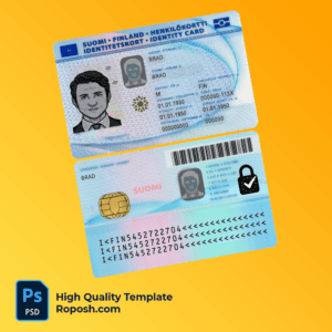 Finland id card PSD template