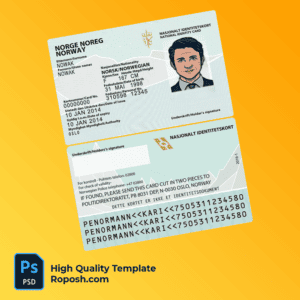 Norway ID template in PSD format