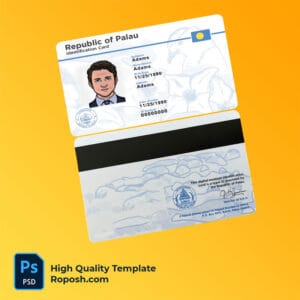 Palau ID card PSD template