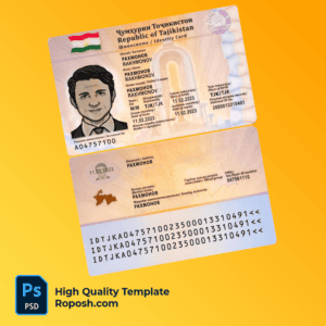 Tajikistan ID card PSD template