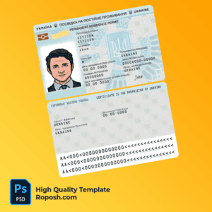 Ukraine ID template in PSD format, full editable