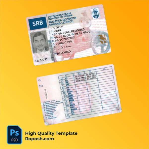 driver license psd template