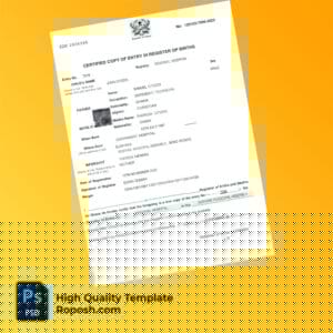 Ghana birth certificate word and pdf template